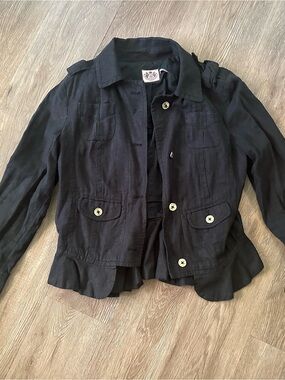 Juicy Couture Black Button-Front Blazer Jacket